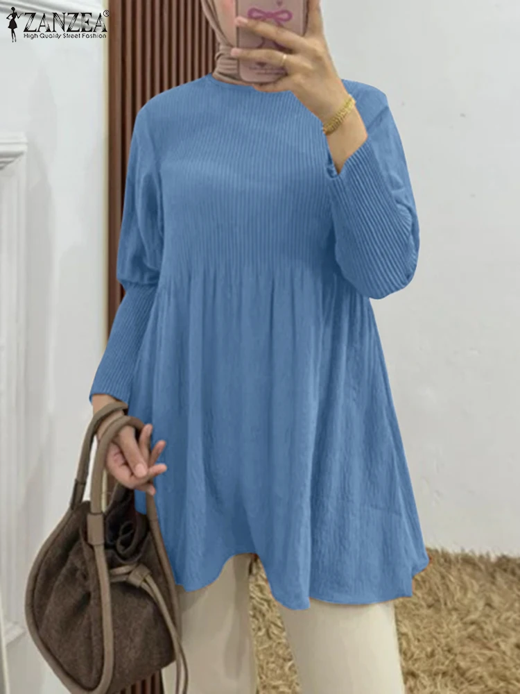 ZANZEA Women Pleated Blouse Spring Casual Solid Shirt Vintage Abaya Muslim Tops Long Sleeve Party Holiday Blusa Islamic Clothing
ZANZEA Women Pleated Blouse Spring Casual Solid Shirt Vintage Abaya Muslim Tops Long Sleeve Party Holiday Blusa Islamic Clothing
