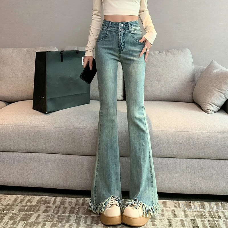 Light Blue Tassel Flared Jeans for Women Spring and Autumn 2024 New High Waist Slimming Stretch Bootcut Pants Long Jeans
Light Blue Tassel Flared Jeans for Women Spring and Autumn 2024 New High Waist Slimming Stretch Bootcut Pants Long Jeans