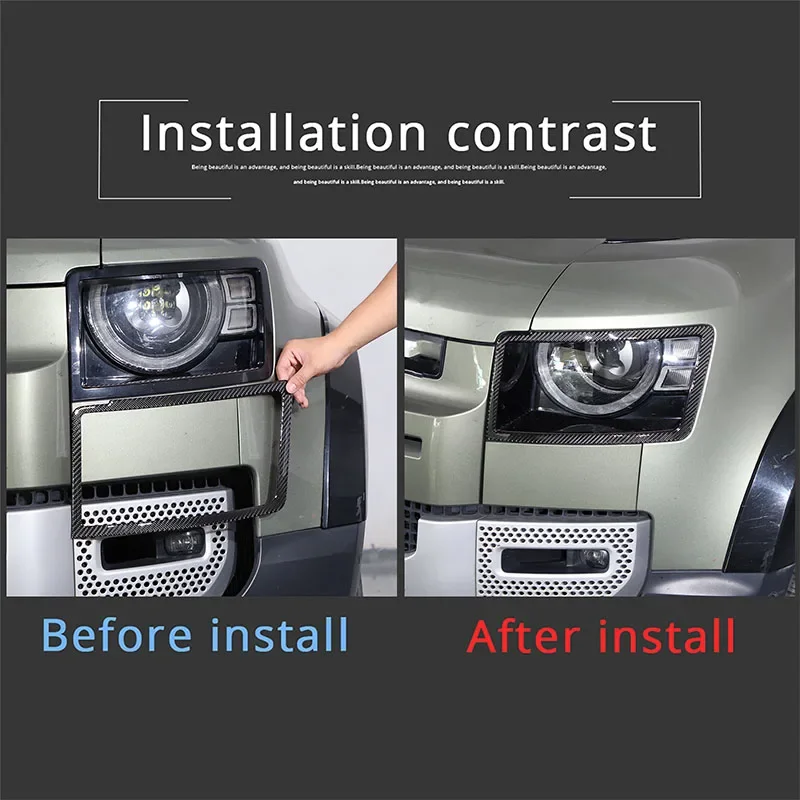 2 шт., мягкое углеродное волокно для Land Rover Defender 110 2020-2024, автомобильные фары, декоративные наклейки на рамку, автомобильные аксессуары 
2 шт., мягкое углеродное волокно для Land Rover Defender 110 2020-2024, автомобильные фары, декоративные наклейки на рамку, автомобильные аксессуары