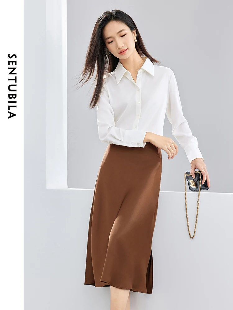 SENTUBILA White Shirts Women 2025 Autumn Fashion Basics Button Up Shirt Office Lady Long Sleeved Tops Woman Clothing 141C53153X
SENTUBILA White Shirts Women 2025 Autumn Fashion Basics Button Up Shirt Office Lady Long Sleeved Tops Woman Clothing 141C53153X