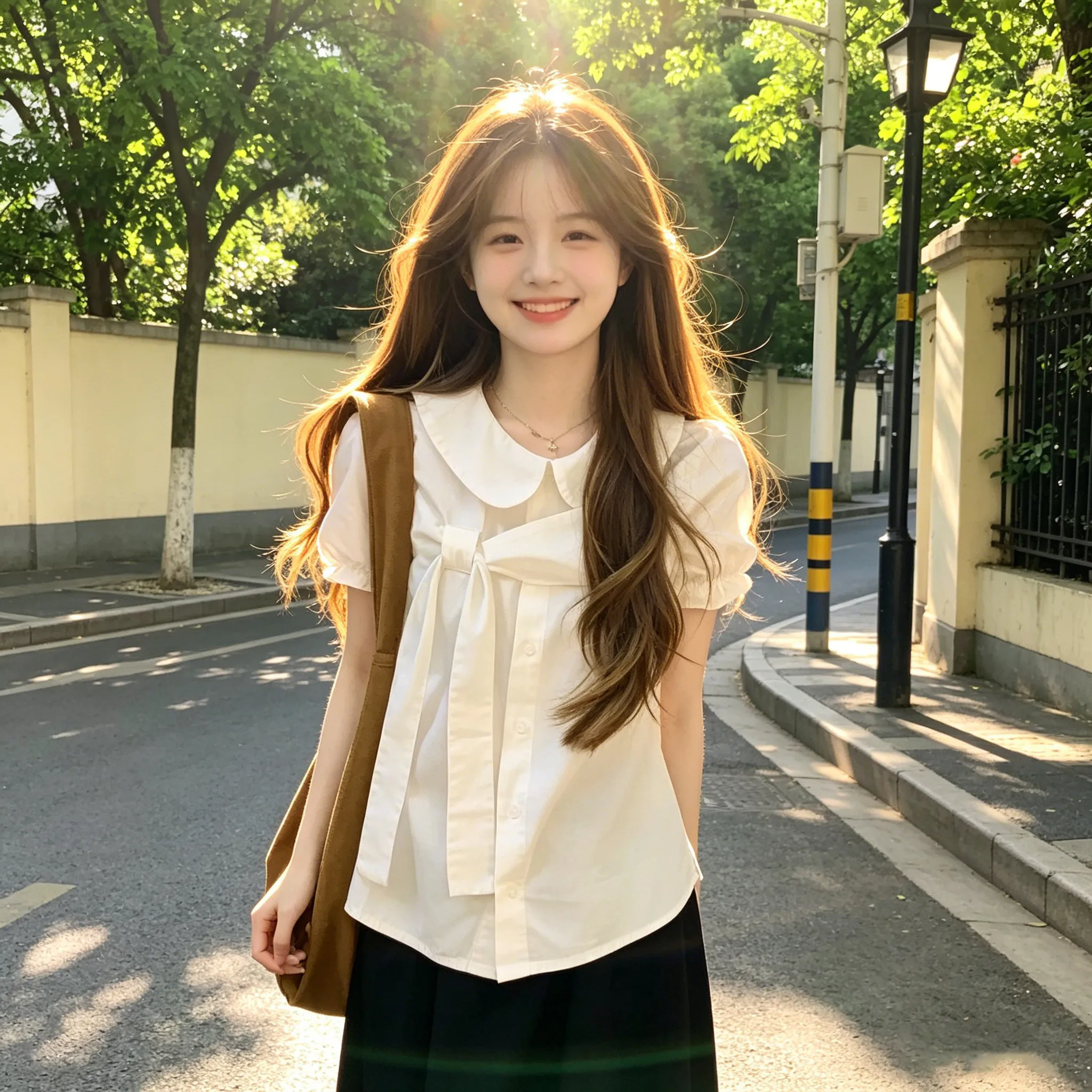 Elegant White Short Sleeve Shirt with Bow Tie Doll Collar for Women Beautiful Korean Style Commute Wind Straight Tube Blouse
Elegant White Short Sleeve Shirt with Bow Tie Doll Collar for Women Beautiful Korean Style Commute Wind Straight Tube Blouse