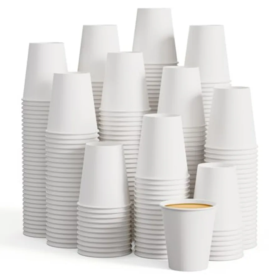 400 Pack 8 oz Disposable Paper Coffee Cups, White Paper Hot Coffee Cups for Party, Picnic, Travel, and Events
400 Pack 8 oz Disposable Paper Coffee Cups, White Paper Hot Coffee Cups for Party, Picnic, Travel, and Events