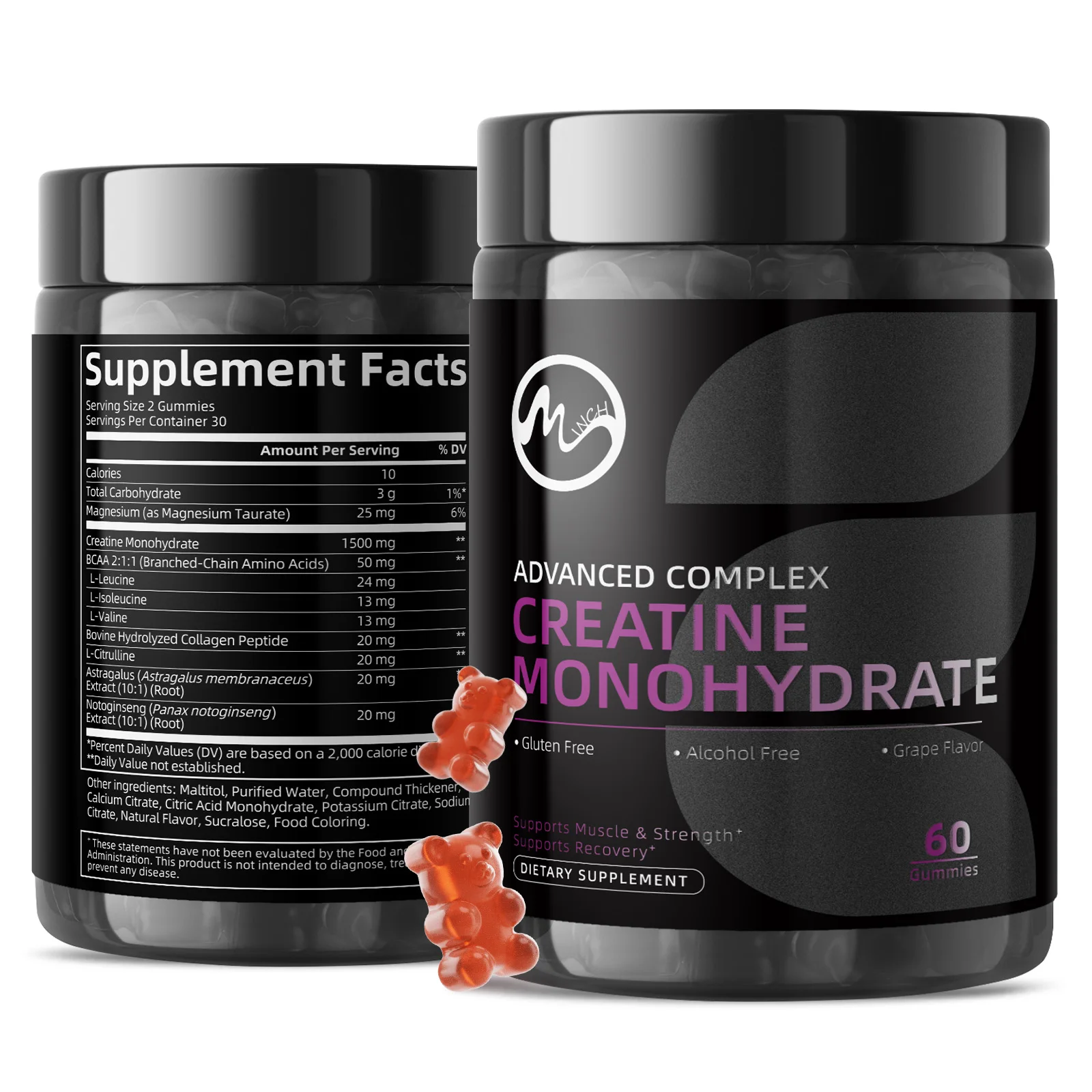 Minch 60PCS Creatine Monohydrate Gummies Supports Energy Levels Supports Muscle Growth Supports Healthy Muscle Mass
Minch 60PCS Creatine Monohydrate Gummies Supports Energy Levels Supports Muscle Growth Supports Healthy Muscle Mass
