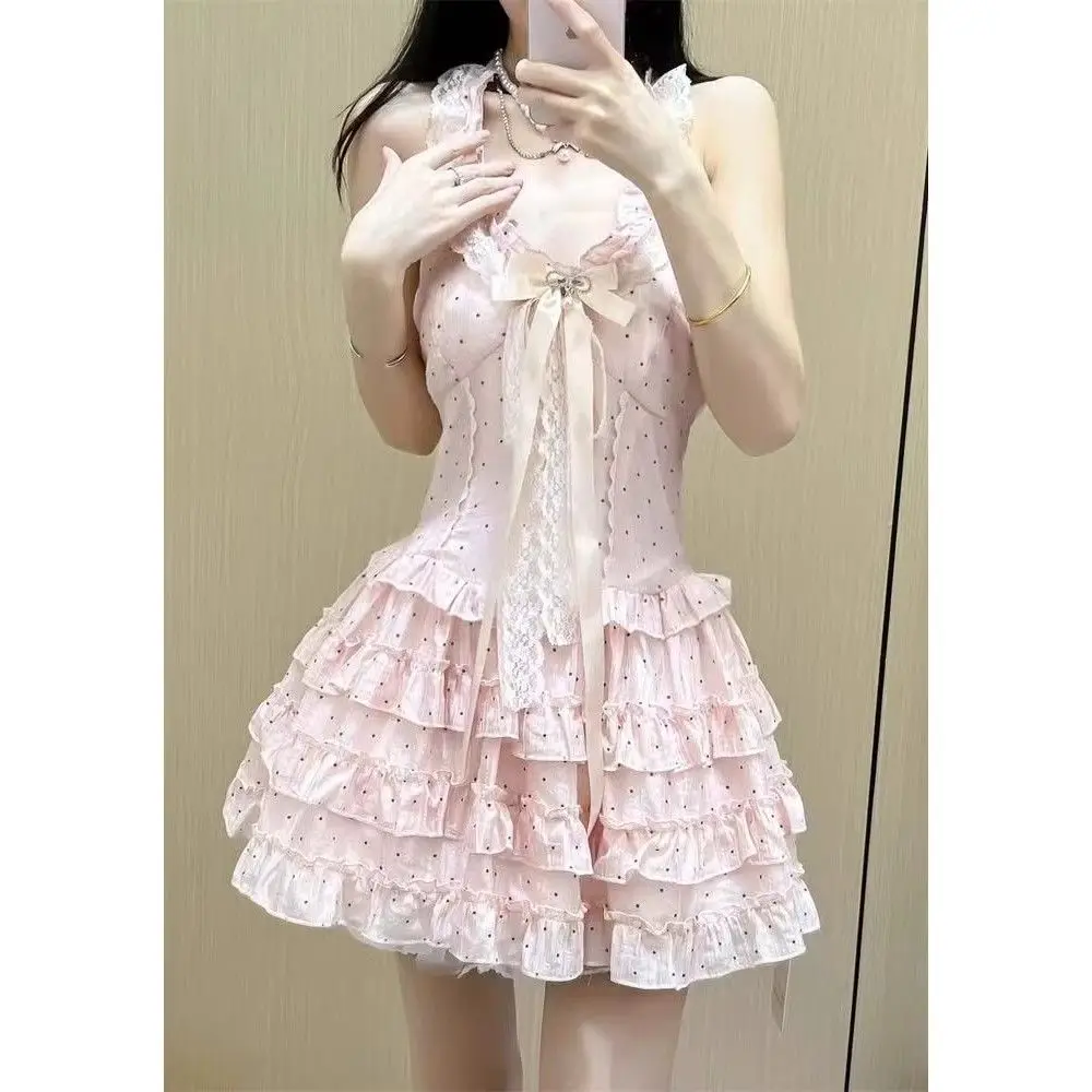 Japanese Sweet Lace Patchwork Pink Dress Y2k Harajuku Women Cake Dress Bow Skinny Dresses Sleeveless Trendy Dresses Clothing New
Japanese Sweet Lace Patchwork Pink Dress Y2k Harajuku Women Cake Dress Bow Skinny Dresses Sleeveless Trendy Dresses Clothing New