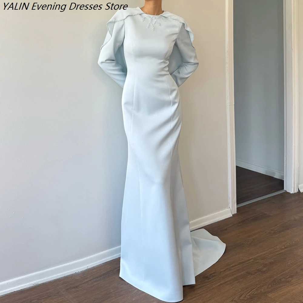 Women's Mermaid Evening Dresses Floor-length O-neck Full Sleeve Prom Dresses Fashion Sequined Stole Draped Customized Gowns
Women's Mermaid Evening Dresses Floor-length O-neck Full Sleeve Prom Dresses Fashion Sequined Stole Draped Customized Gowns