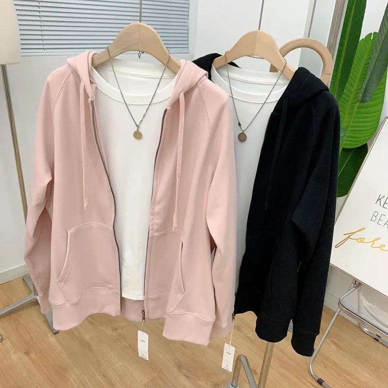plus Size Zipper Hoodie Cardigan Women's Loose Fit Autumn Wear 240 Pou 300 Pou Slimming Top Cotton Long Sve
plus Size Zipper Hoodie Cardigan Women's Loose Fit Autumn Wear 240 Pou 300 Pou Slimming Top Cotton Long Sve