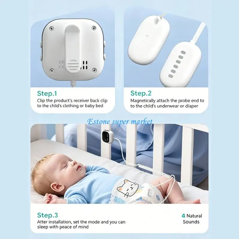 090B Professional Bedwetting Alarm for Kids Potty Training Elder Care Clip Type Wetting Alarm with Vibration Sound Reminding
090B Professional Bedwetting Alarm for Kids Potty Training Elder Care Clip Type Wetting Alarm with Vibration Sound Reminding