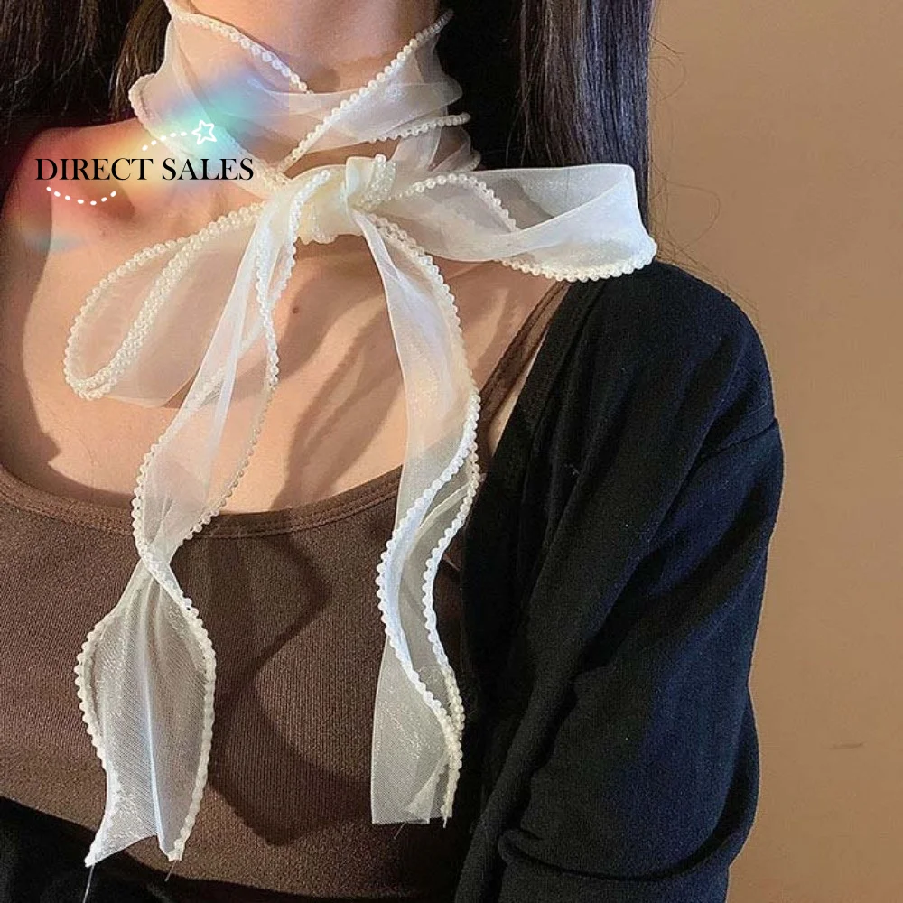 Breathable Pearls Lace Long Scarf Lightweight Large Wave Flower Shape Neck Decoration Scarf Pastoral Style Long
Breathable Pearls Lace Long Scarf Lightweight Large Wave Flower Shape Neck Decoration Scarf Pastoral Style Long