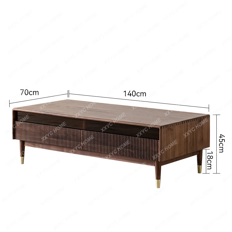 Black walnut with drawers coffee table combination small apartment living room simple and modern
Black walnut with drawers coffee table combination small apartment living room simple and modern