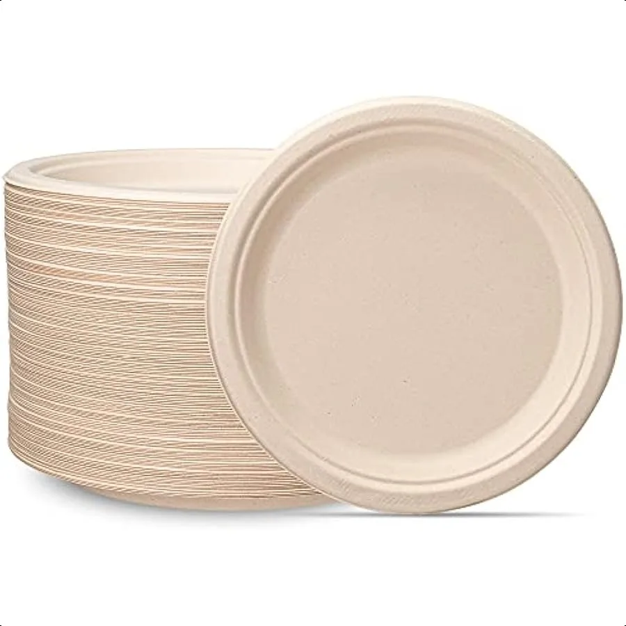 [9 Inch 125 Pack Paper Plates 100% Compostable Plates HeavyDuty Kraft Biodegradable Plates Disposable Sugarcane Paper Plates Br
[9 Inch 125 Pack Paper Plates 100% Compostable Plates HeavyDuty Kraft Biodegradable Plates Disposable Sugarcane Paper Plates Br