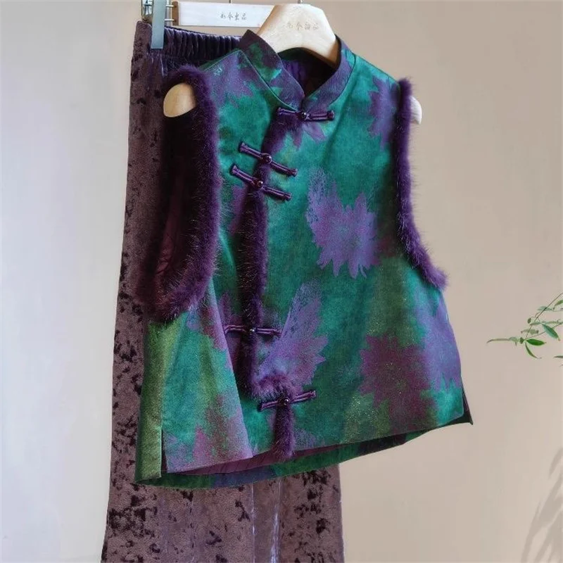 Women's Jackets Women's Vest Loose Mao Mao Stitching Vintage Printed Cotton Vest Women's Spring and Autumn High-end Vest Coat
Women's Jackets Women's Vest Loose Mao Mao Stitching Vintage Printed Cotton Vest Women's Spring and Autumn High-end Vest Coat