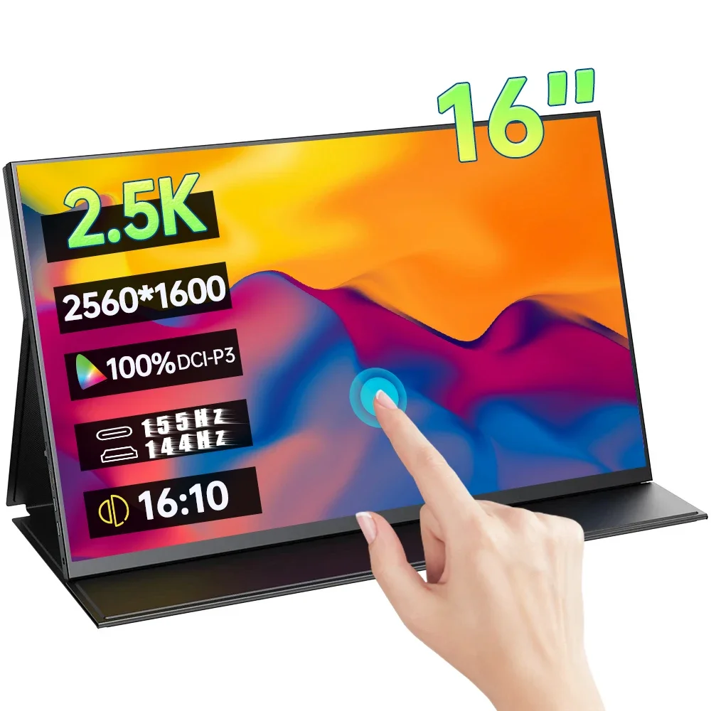 Портативный сенсорный монитор, 16 дюймов, 2,5 K, 155 Гц, 100% дюйма, 16:10, HDR, 1MS, FreeSync, IPS экран, игровой дисплей для ПК, XBox, PS5 Switch
Портативный сенсорный монитор, 16 дюймов, 2,5 K, 155 Гц, 100% дюйма, 16:10, HDR, 1MS, FreeSync, IPS экран, игровой дисплей для ПК, XBox, PS5 Switch