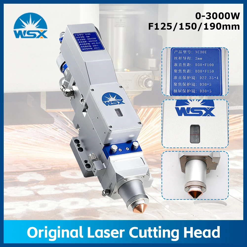 WSX Original NC30E Laser Cutting Head F125 F150 F190mm 0-3000w Strong Power for WSX Metal Cutting Laser Cutting Machine Head
WSX Original NC30E Laser Cutting Head F125 F150 F190mm 0-3000w Strong Power for WSX Metal Cutting Laser Cutting Machine Head