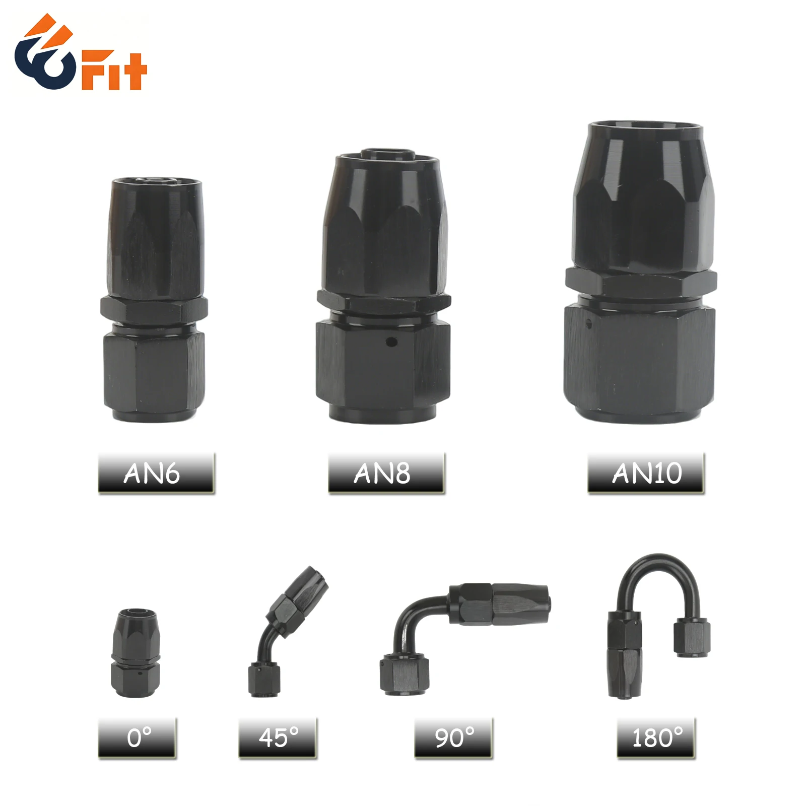 AN6/AN8/AN10 Black 0°/45°/90°/180° Degree Aluminum Swivel Hose End Fitting Adapter PTFE Oil Fuel Line Adaptor Car Accessories
AN6/AN8/AN10 Black 0°/45°/90°/180° Degree Aluminum Swivel Hose End Fitting Adapter PTFE Oil Fuel Line Adaptor Car Accessories 