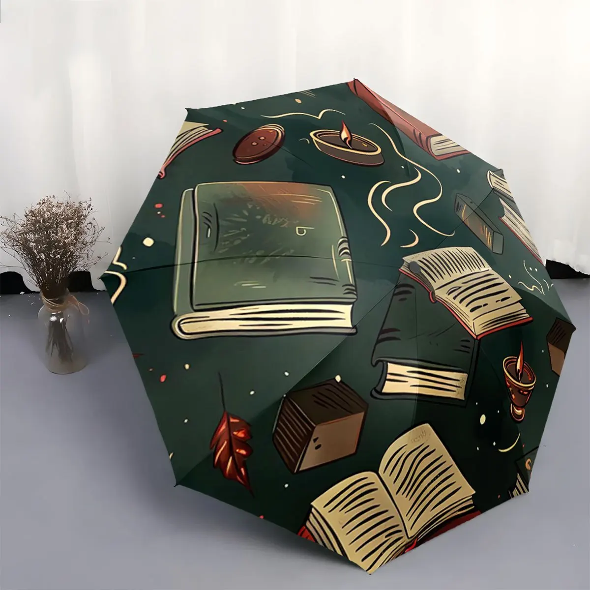 Автоматический складной зонт с рисунком книг и свечей. Портативная складная конструкция, повседневный аксессуар для активного отдыха, подходит для всех сезонов.
Автоматический складной зонт с рисунком книг и свечей. Портативная складная конструкция, повседневный аксессуар для активного отдыха, подходит для всех сезонов.