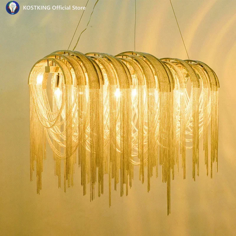 Nordic Luxury Tassel Chandeliers for Home Lobby Living Room Restaurant Decor Aluminum Chain Gold Pendant Lamp Droplight Lighting
Nordic Luxury Tassel Chandeliers for Home Lobby Living Room Restaurant Decor Aluminum Chain Gold Pendant Lamp Droplight Lighting