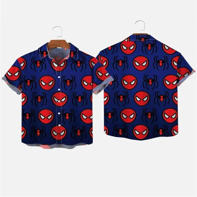 2025 Blue Halloween Spider Pattern Printed Short Sleeve Shirt Dark Black and White Gothic Death and Beauty Printed Sh
2025 Blue Halloween Spider Pattern Printed Short Sleeve Shirt Dark Black and White Gothic Death and Beauty Printed Sh