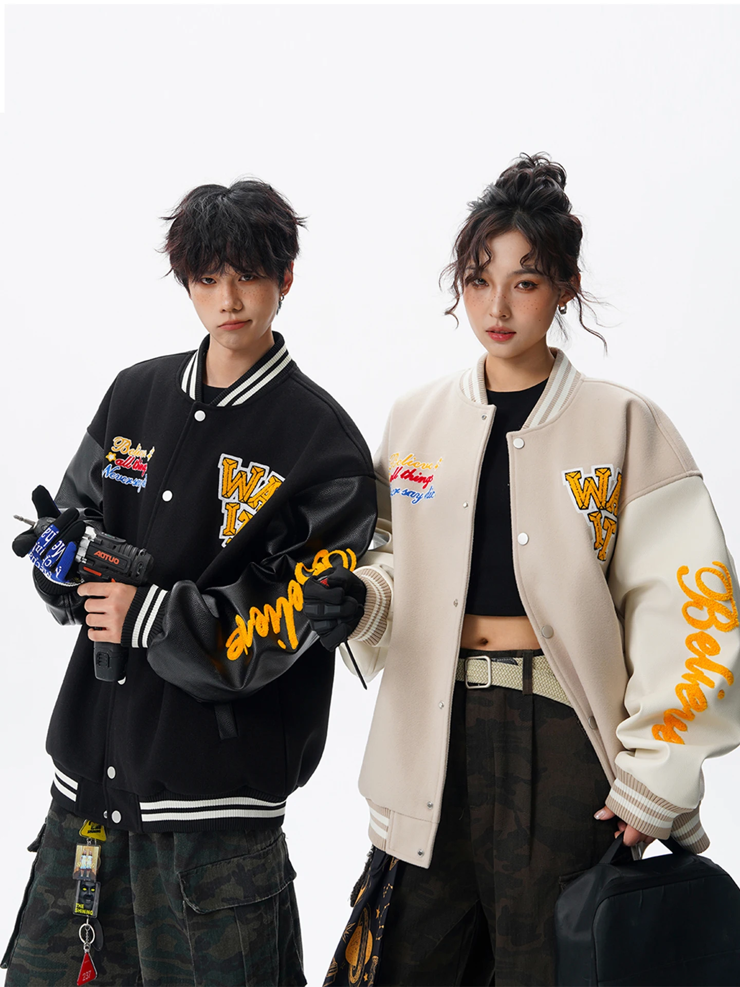 Youth College Sle Baseball Jaet Men's Vintage Flight Jaet Autumn Couple's Loose Fit Embroidered Patchwork Windproof
Youth College Sle Baseball Jaet Men's Vintage Flight Jaet Autumn Couple's Loose Fit Embroidered Patchwork Windproof