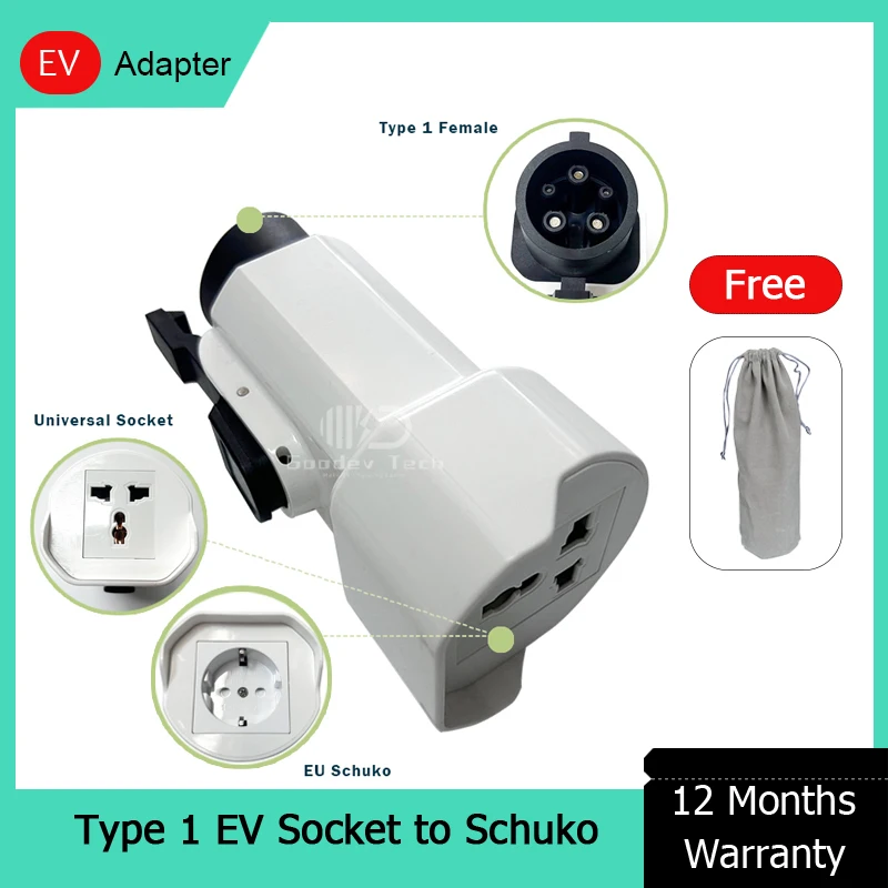 EV Adapter Type 1 J1772 V2L Vehicle To Device Load Discharge Power EU Schuko Universal Socket For Peugeot Citroen Opel MG KIA
EV Adapter Type 1 J1772 V2L Vehicle To Device Load Discharge Power EU Schuko Universal Socket For Peugeot Citroen Opel MG KIA