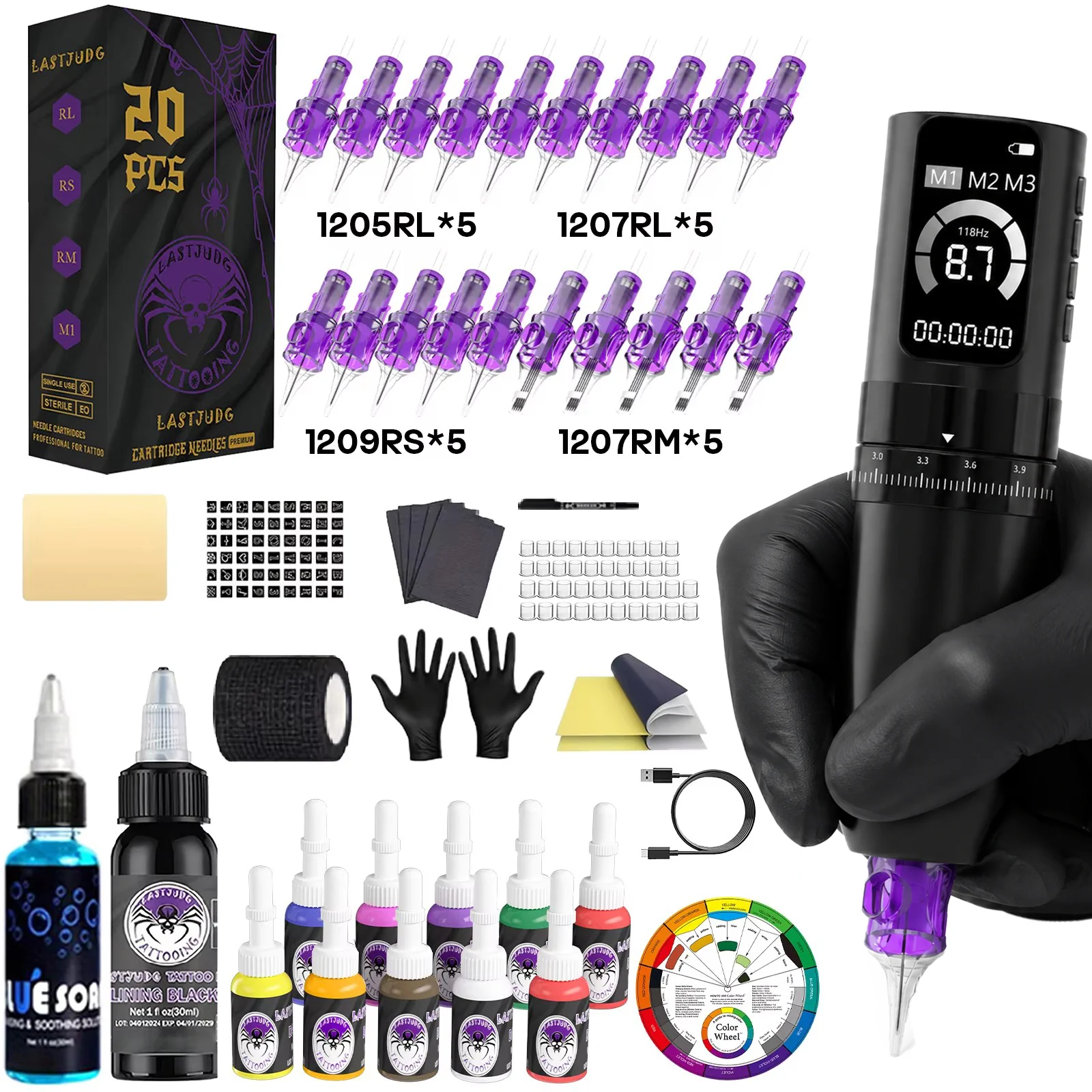 LASTJUDG Tattoo Kit Three Modes Tattoo Pen Adjustable Handle Tattoo Machine Tattoo Machine Gun Full Kit Suitable for beginners
LASTJUDG Tattoo Kit Three Modes Tattoo Pen Adjustable Handle Tattoo Machine Tattoo Machine Gun Full Kit Suitable for beginners