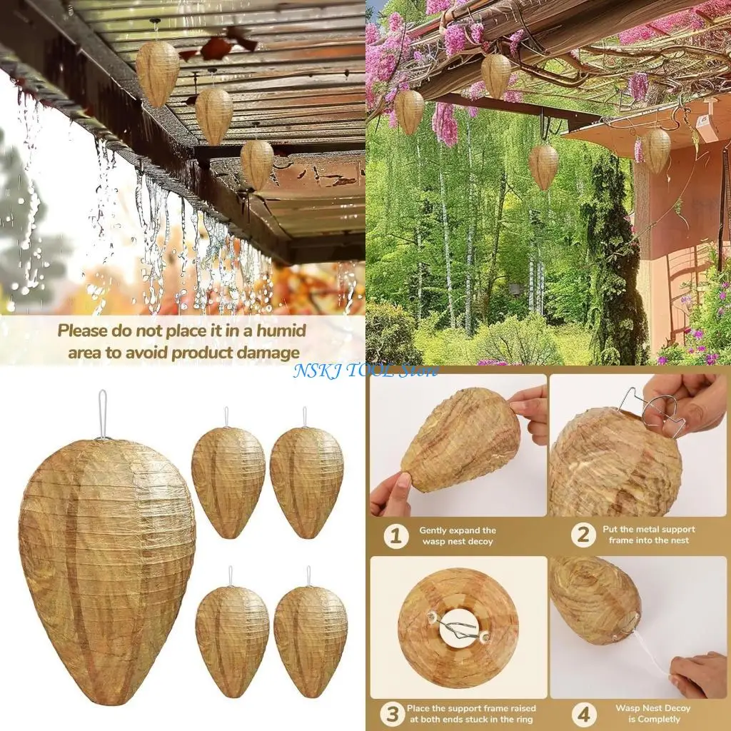 L8RC 6Pcs Nest Hanging Nests Hanging Deterrents Paper Repellents
L8RC 6Pcs Nest Hanging Nests Hanging Deterrents Paper Repellents