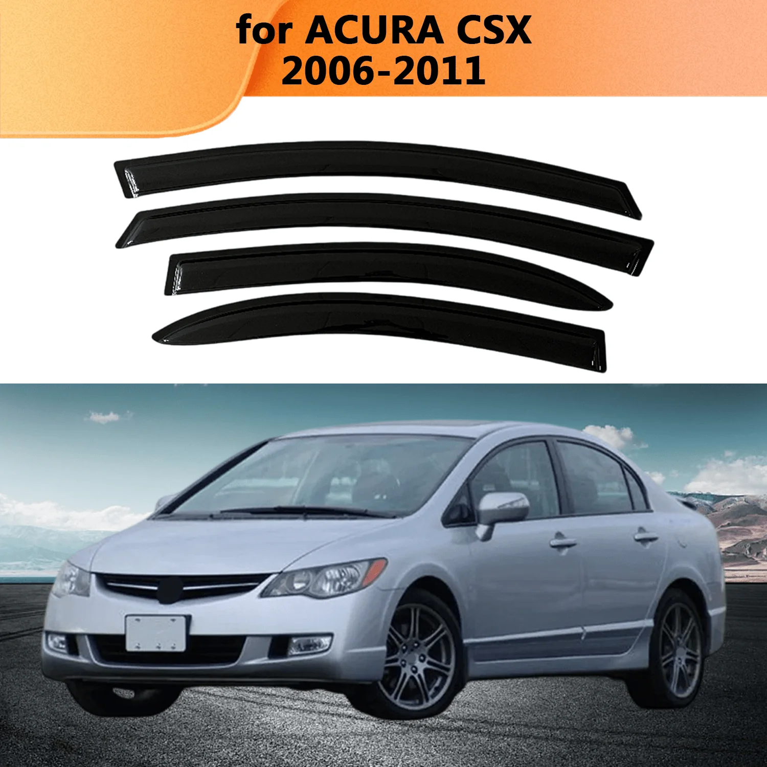 Для ACURA CSX 2006-2011: Ветровики (дефлекторы окон) для защиты от дождя, наружного монтажа
Для ACURA CSX 2006-2011: Ветровики (дефлекторы окон) для защиты от дождя, наружного монтажа