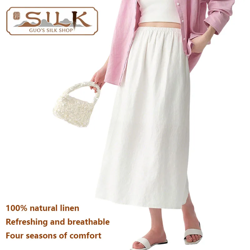 Natural Pure Linen Women's Half-Dress. Loose-waist A-line skirt with simple style, casual, breathable and sweat-absorbent.
Natural Pure Linen Women's Half-Dress. Loose-waist A-line skirt with simple style, casual, breathable and sweat-absorbent.
