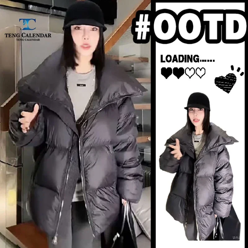 European Style Large Collar Lightweight Down Jacket, Black Medium To Long Loose White Duck Down Jacket, Women's Winter New Style
European Style Large Collar Lightweight Down Jacket, Black Medium To Long Loose White Duck Down Jacket, Women's Winter New Style