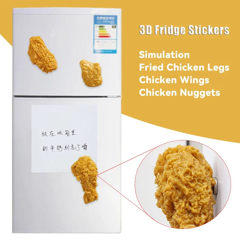 2024 New 3D Simulation Fried Chicken Thigh Model Chicken Wing Fridge Decal Chicken Nuggets Home Decorations
2024 New 3D Simulation Fried Chicken Thigh Model Chicken Wing Fridge Decal Chicken Nuggets Home Decorations
