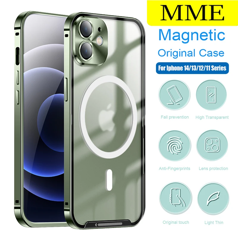MME Luxury Metal Magsafe Original Case For Iphone12 Pro Max Ultra thin Magnetic Shockproof Cover For Apple 14 13 11 Pro Max Case
MME Luxury Metal Magsafe Original Case For Iphone12 Pro Max Ultra thin Magnetic Shockproof Cover For Apple 14 13 11 Pro Max Case