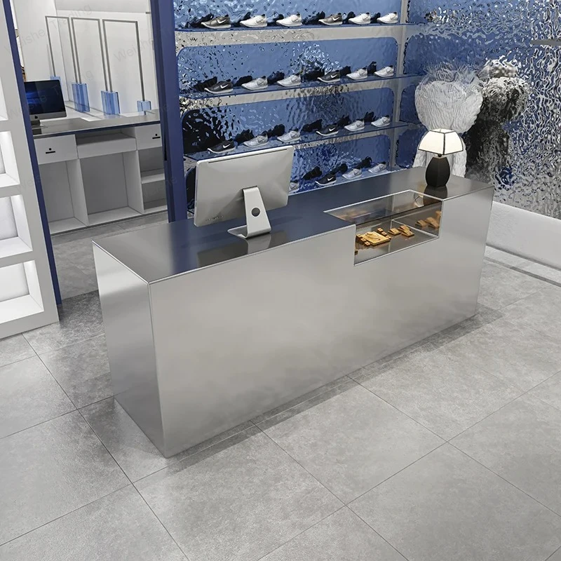 Design Silver Front Desk Reception Counter Luxury L Shaped Reception Desks Beauty Salon Clothing Mostrador Recepcion Furniture
Design Silver Front Desk Reception Counter Luxury L Shaped Reception Desks Beauty Salon Clothing Mostrador Recepcion Furniture