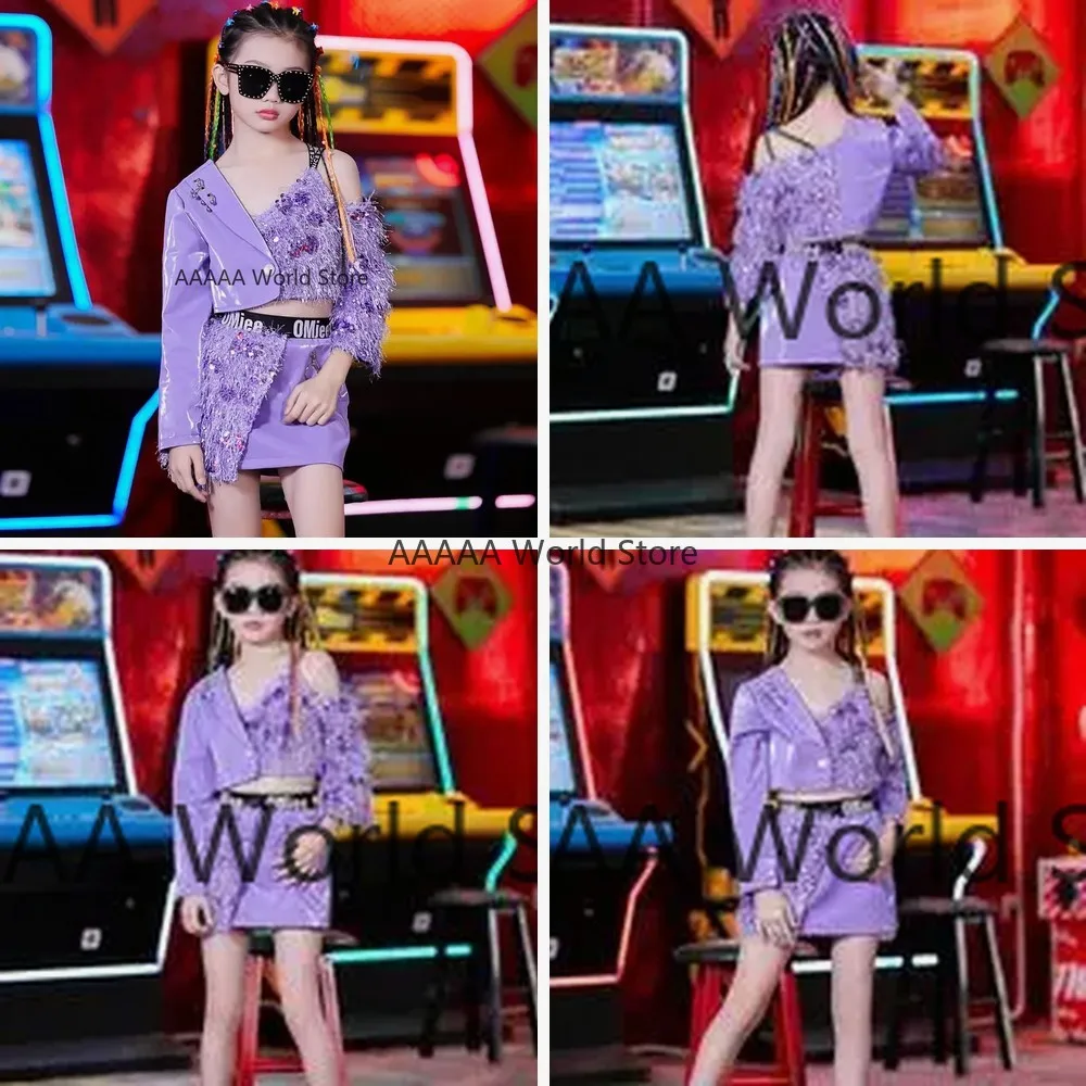 Purple Tassel Cosplay Hip Hop Dance Costume Set Girls Jazz Performance Clothing Modern Stage Outfit for Kids Children
Purple Tassel Cosplay Hip Hop Dance Costume Set Girls Jazz Performance Clothing Modern Stage Outfit for Kids Children