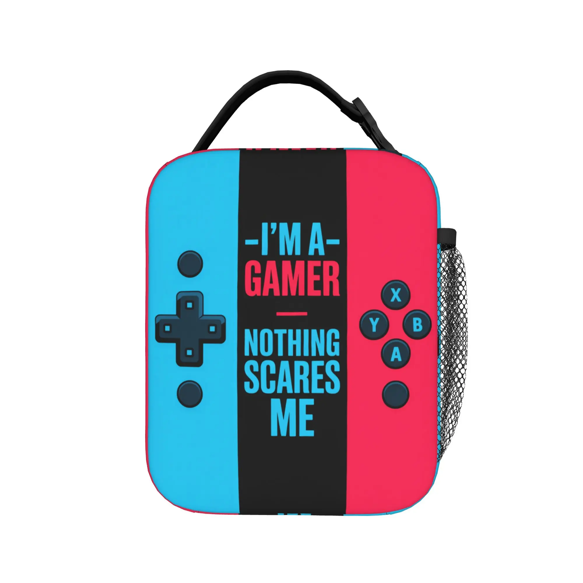 Gamer Lunch Bag for Boys Kids Adults Video Game Controller Design Blue and Red Thermal Cooler Insulated Lunchbox for School Work
Gamer Lunch Bag for Boys Kids Adults Video Game Controller Design Blue and Red Thermal Cooler Insulated Lunchbox for School Work