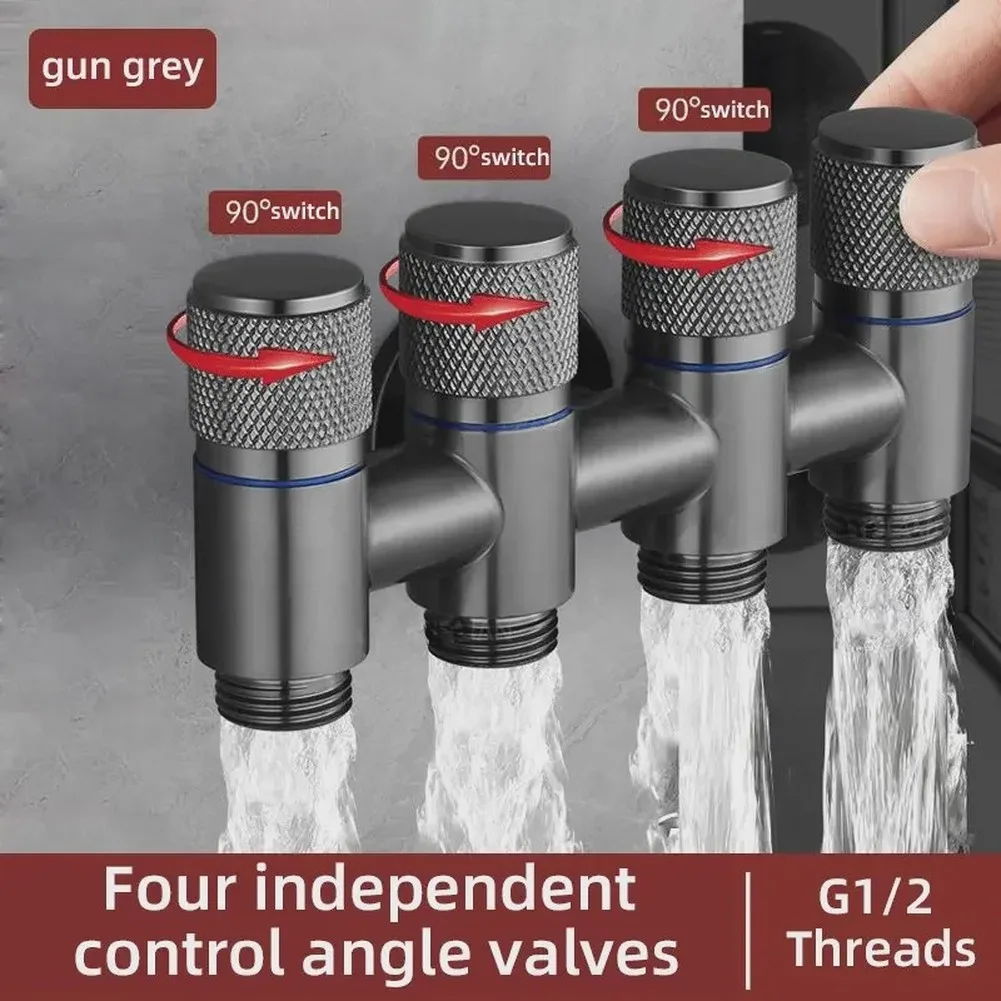 Stainless Steel 4-Way Angle Valve With Independent Control 1-Inlet 4-Outlet Water Distributor For Garden Kitchen Washing Machine
Stainless Steel 4-Way Angle Valve With Independent Control 1-Inlet 4-Outlet Water Distributor For Garden Kitchen Washing Machine