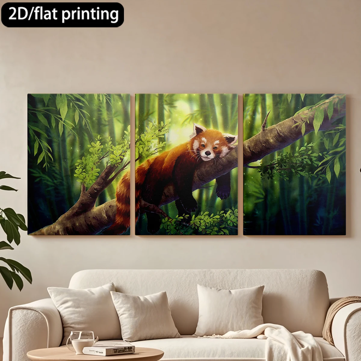 3pc wooden frame canvas decorative paintingRed panda relaxing, bamboo forest.Corridor bedroom decoration
3pc wooden frame canvas decorative paintingRed panda relaxing, bamboo forest.Corridor bedroom decoration