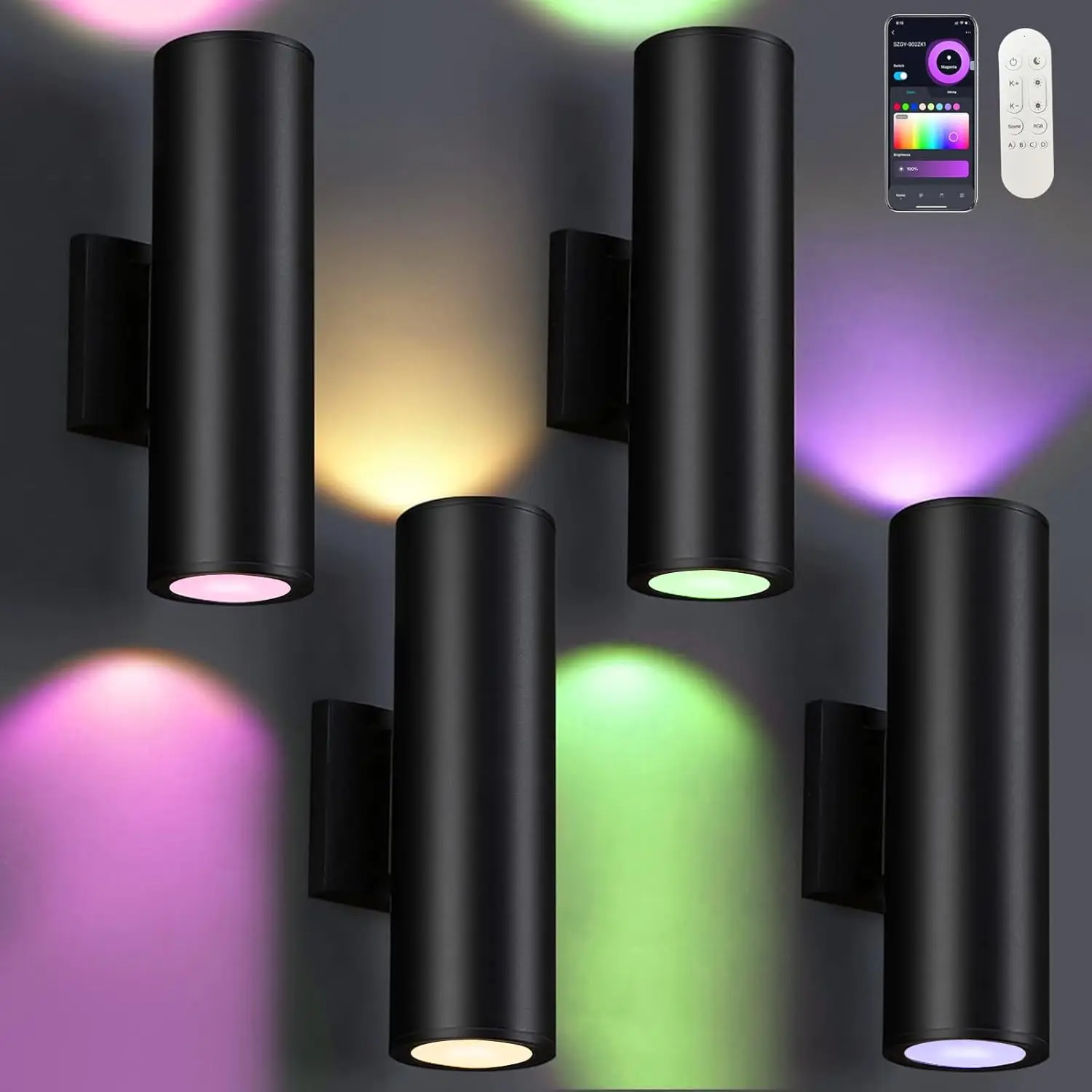 Smart Wall Lights, Modern Up and Down Outdoor Lights, Cool White and Warm White RGB Color Changing Wall Lighting IP65,
Smart Wall Lights, Modern Up and Down Outdoor Lights, Cool White and Warm White RGB Color Changing Wall Lighting IP65,