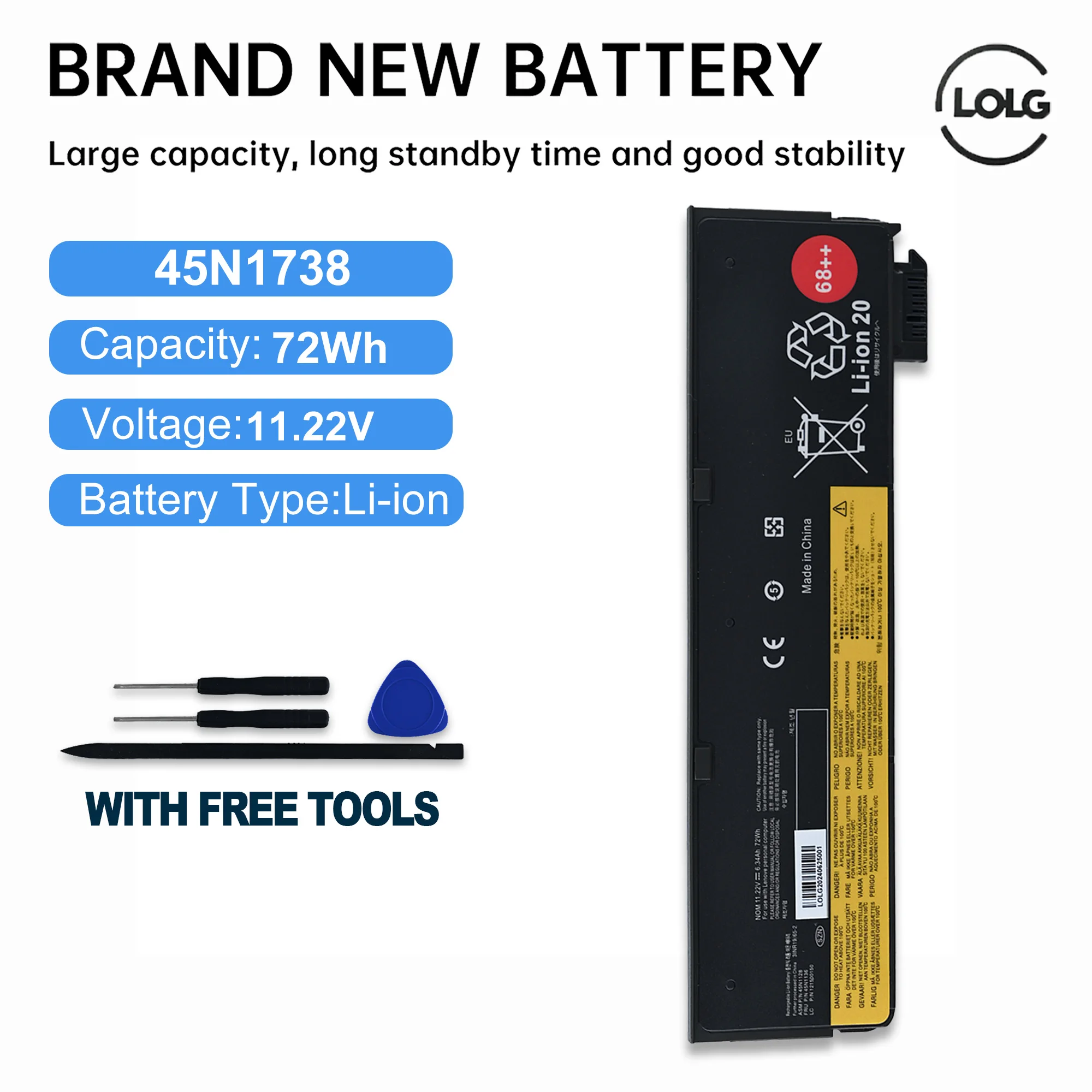 Laptop Battery For Lenovo Thinkpad X270 X260 X240 X240S X250 T450 T470P T440S K2450 W550S 45N1136 45N1738 68+
Laptop Battery For Lenovo Thinkpad X270 X260 X240 X240S X250 T450 T470P T440S K2450 W550S 45N1136 45N1738 68+