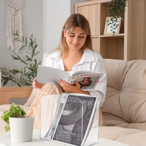 Rectangular Clear Acrylic Magazine Stand With Side Handles For Desktop File And Periodical Organization In Living Room Or Office
Rectangular Clear Acrylic Magazine Stand With Side Handles For Desktop File And Periodical Organization In Living Room Or Office