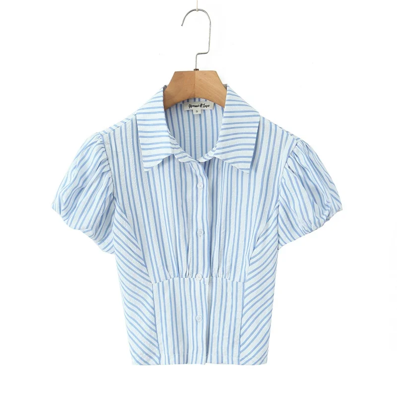 Женская универсальная корейская блузка с воротником-стойкой, приталенная, в полоску, для повседневной носки
Женская универсальная корейская блузка с воротником-стойкой, приталенная, в полоску, для повседневной носки