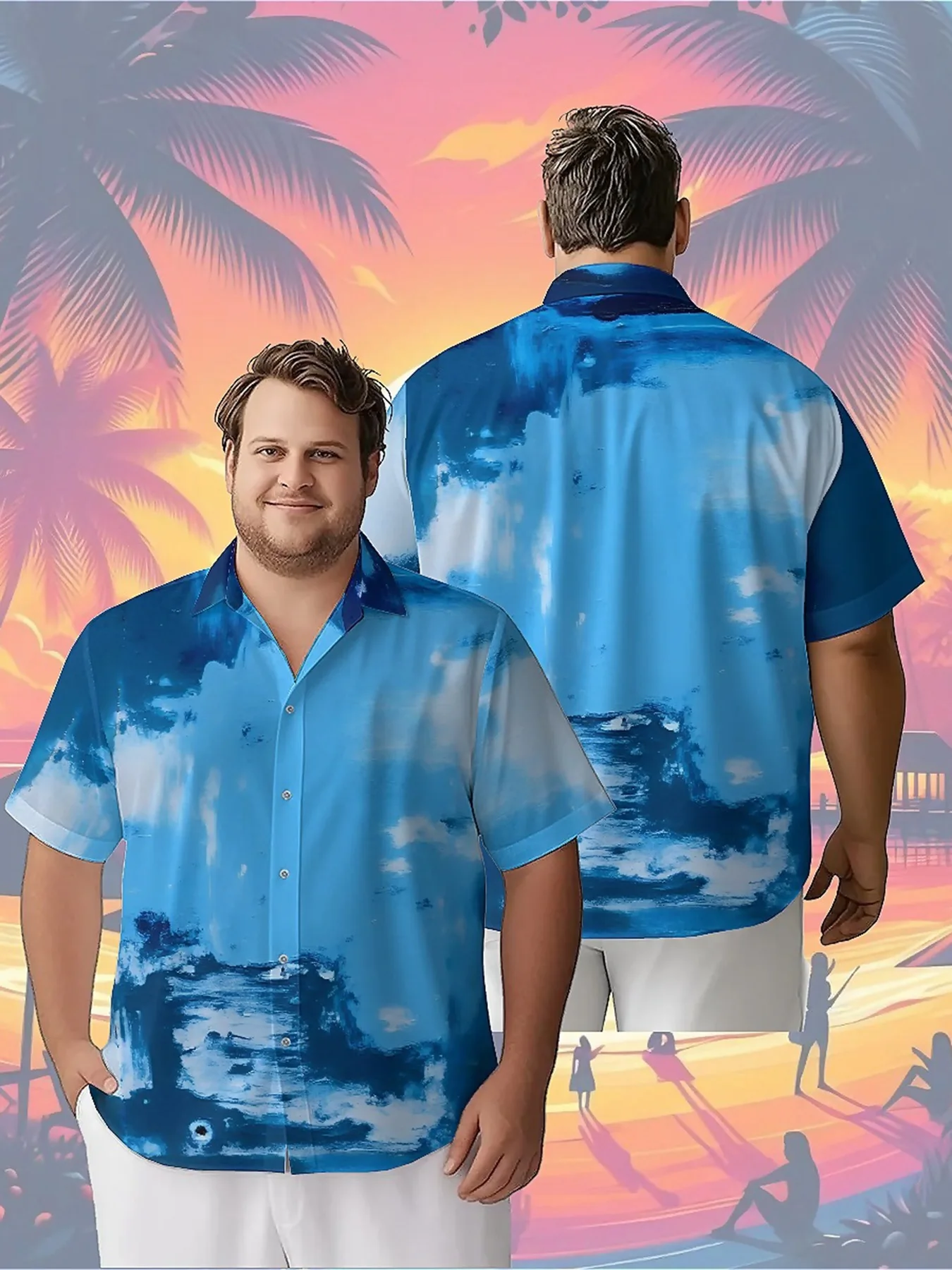 Men's Plus Size Hawaiian Shirts Dark Blue Abstract Painting Style Pattern, Unisex Aloha Shirts,New in Summer Tops Tee,streetwear
Men's Plus Size Hawaiian Shirts Dark Blue Abstract Painting Style Pattern, Unisex Aloha Shirts,New in Summer Tops Tee,streetwear