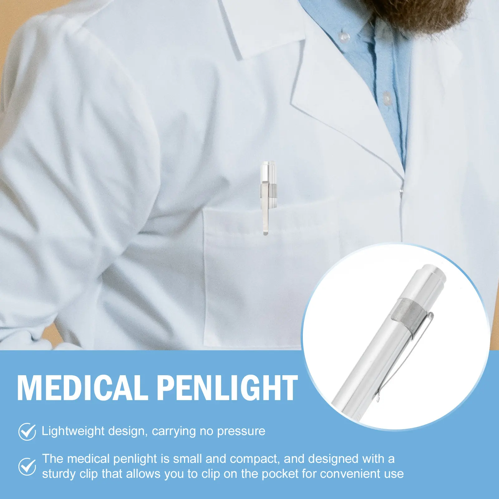 2Pcs Medical Pen Lights LED Pen Lamps Compact Aluminum Alloy Pupillary Gauge Oral Inspection Clinic Nurse Doctor Tools
2Pcs Medical Pen Lights LED Pen Lamps Compact Aluminum Alloy Pupillary Gauge Oral Inspection Clinic Nurse Doctor Tools