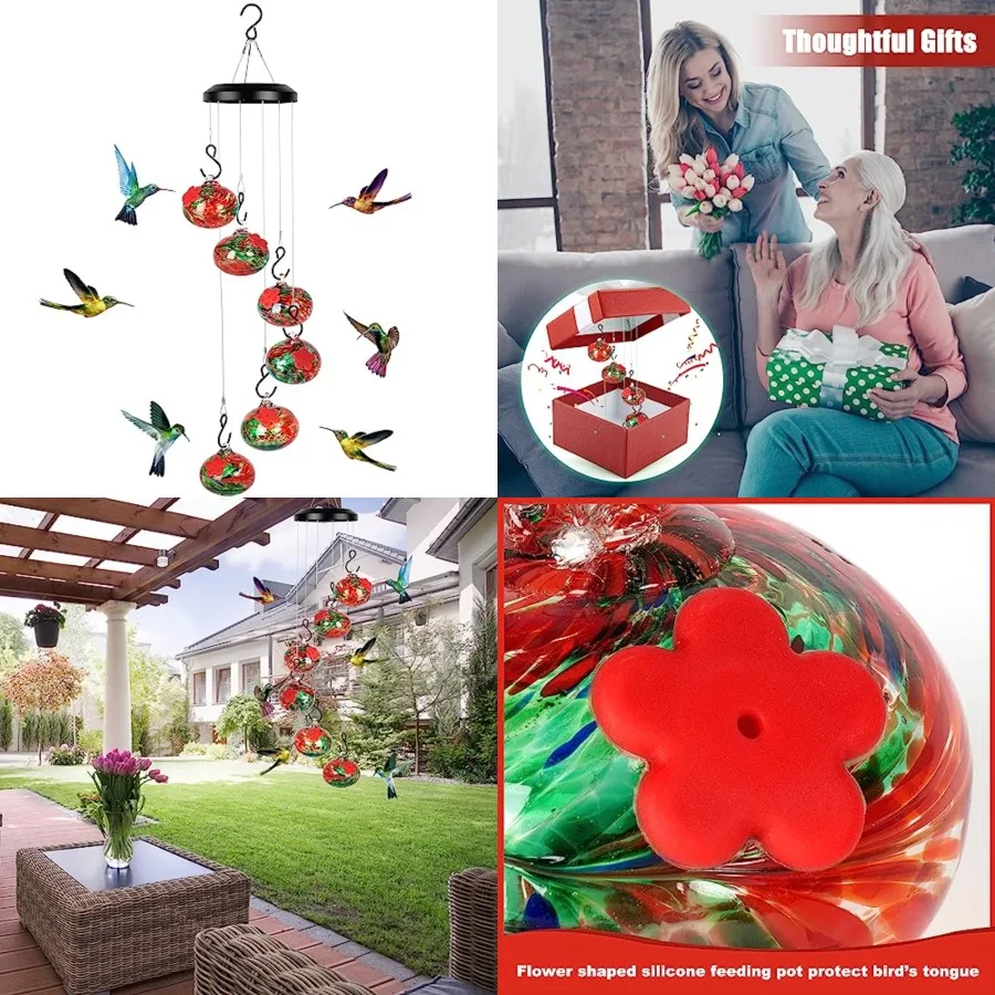 Charming Wind Chimes Hummingbird feeders for Outdoors Hanging ant and bee Proof, Never Leak, Perfect Garden Decor for Outside
Charming Wind Chimes Hummingbird feeders for Outdoors Hanging ant and bee Proof, Never Leak, Perfect Garden Decor for Outside