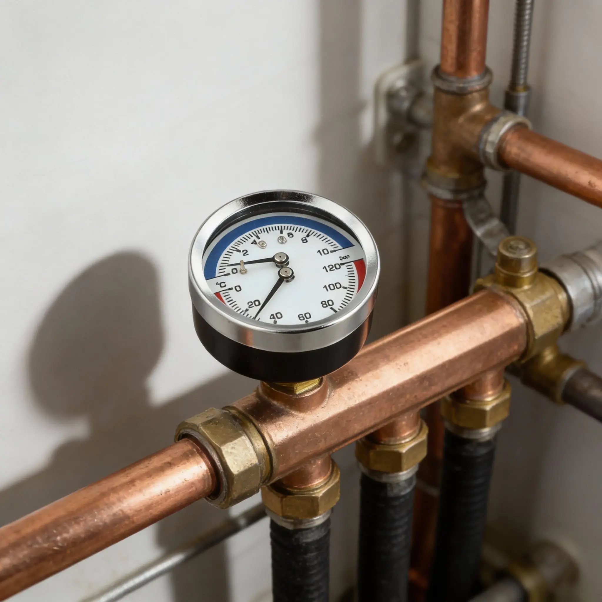 Pressure Temperature Gauge for Boiler For Floor Heating Systems 0 to 10 Bar Pressure and 0 to 120 Celsius Temperature Range
Pressure Temperature Gauge for Boiler For Floor Heating Systems 0 to 10 Bar Pressure and 0 to 120 Celsius Temperature Range