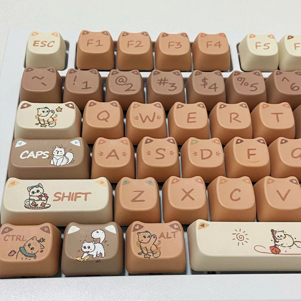 Naughty Cat KeyCaps Brown Cute Keycaps for Mechanical Keyboard MAO Profile Replacement Cap for Custom Keyboard DIY 68 75 108
Naughty Cat KeyCaps Brown Cute Keycaps for Mechanical Keyboard MAO Profile Replacement Cap for Custom Keyboard DIY 68 75 108
