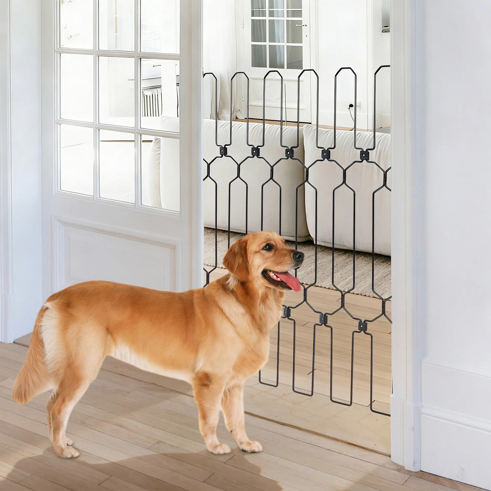 Metal Retractable Door Barrier Foldable Safety Dog Gate Chew Proof Metal Pet Gate for Front Door Doorway Indoor Home
Metal Retractable Door Barrier Foldable Safety Dog Gate Chew Proof Metal Pet Gate for Front Door Doorway Indoor Home