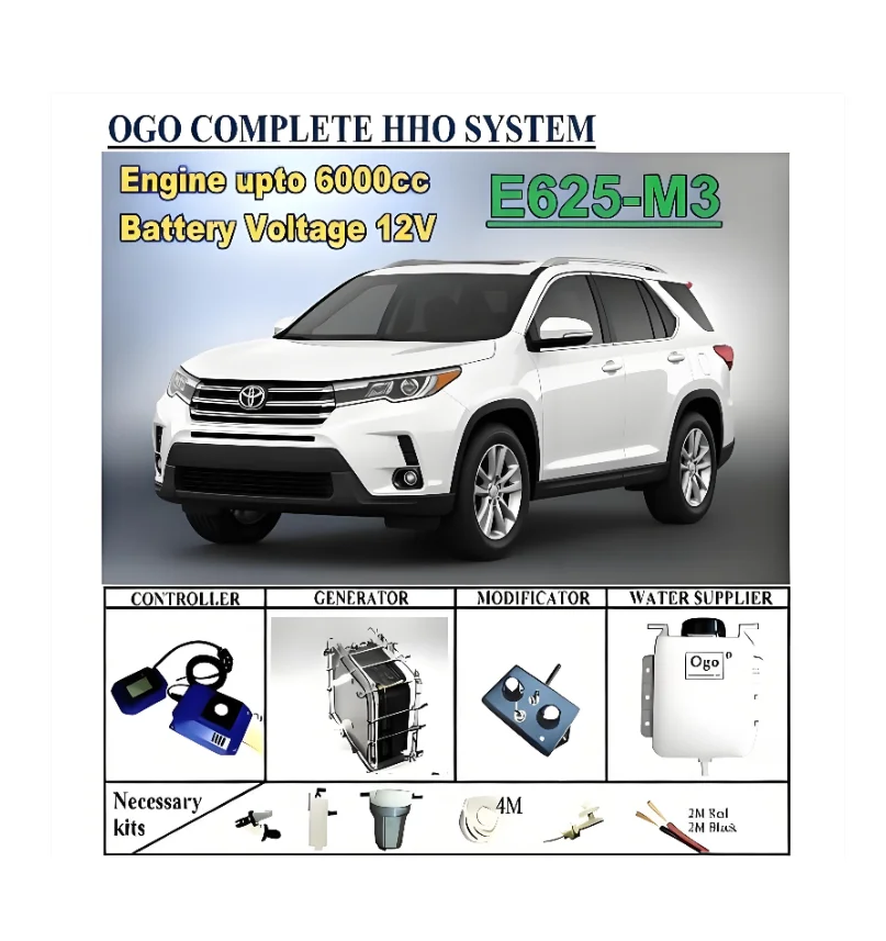 Комплектная система HHO OGO E625-M3 с интеллектуальным контроллером PWM, сертификатами CE и FCC, усилителем MAF/MAP, до 6000CC
Комплектная система HHO OGO E625-M3 с интеллектуальным контроллером PWM, сертификатами CE и FCC, усилителем MAF/MAP, до 6000CC