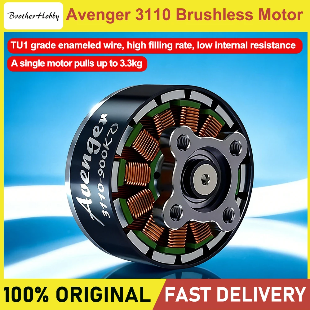BrotherHobby Avenger 3110 900KV 6S Brushless Motor For 11 Inch FPV Long Range Racing Quadcopter Drone Replacement Parts
BrotherHobby Avenger 3110 900KV 6S Brushless Motor For 11 Inch FPV Long Range Racing Quadcopter Drone Replacement Parts