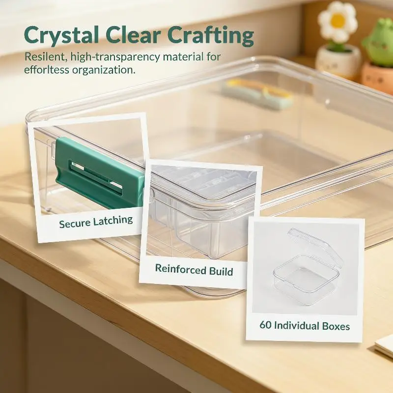 61pcs Bead Organizer Box Set with Clear Large Capacity Storage Ideal for Small Craft and Jewelry Supplies
61pcs Bead Organizer Box Set with Clear Large Capacity Storage Ideal for Small Craft and Jewelry Supplies