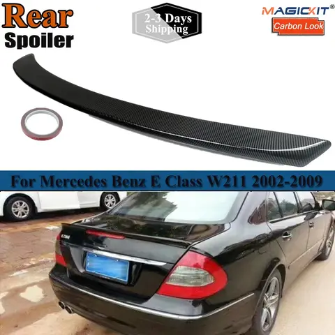 Rear Trunk Boot Wing Spoiler For Mercedes W211 Heckspoiler Carbon Fiber Look 2003-2009 E CLASS Decoration Accessories