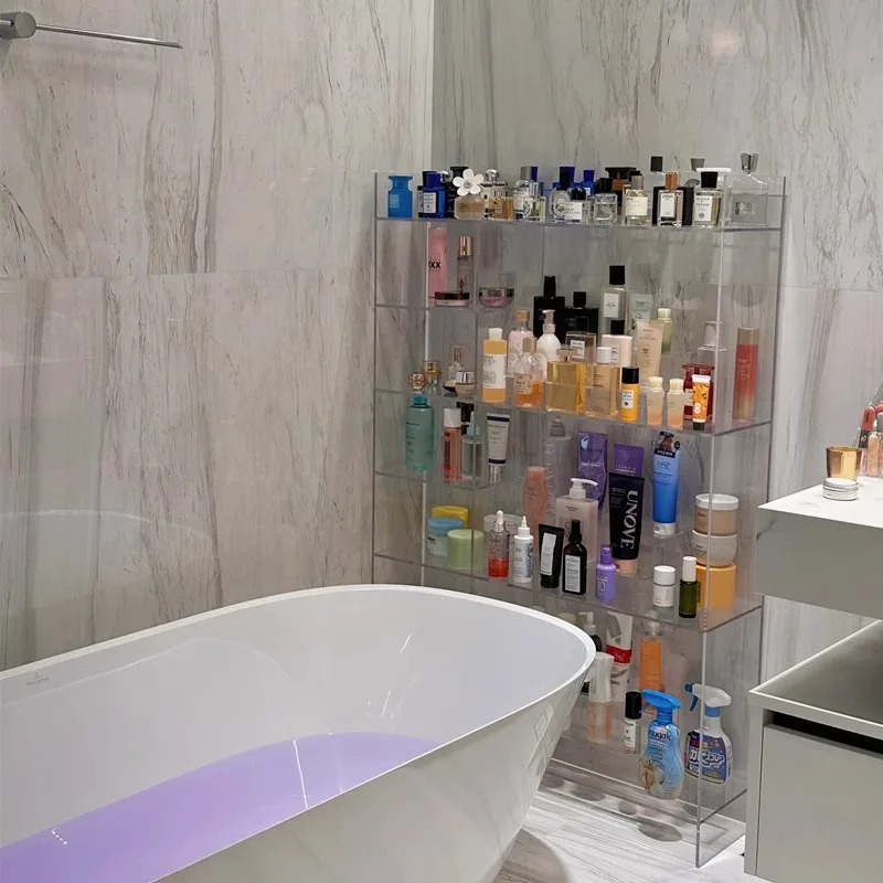 Acrylic bathroom rack, multi-layer floor-to-ceiling toilet, bathroom rack, washstand, cosmetic table, storage rack.
Acrylic bathroom rack, multi-layer floor-to-ceiling toilet, bathroom rack, washstand, cosmetic table, storage rack.